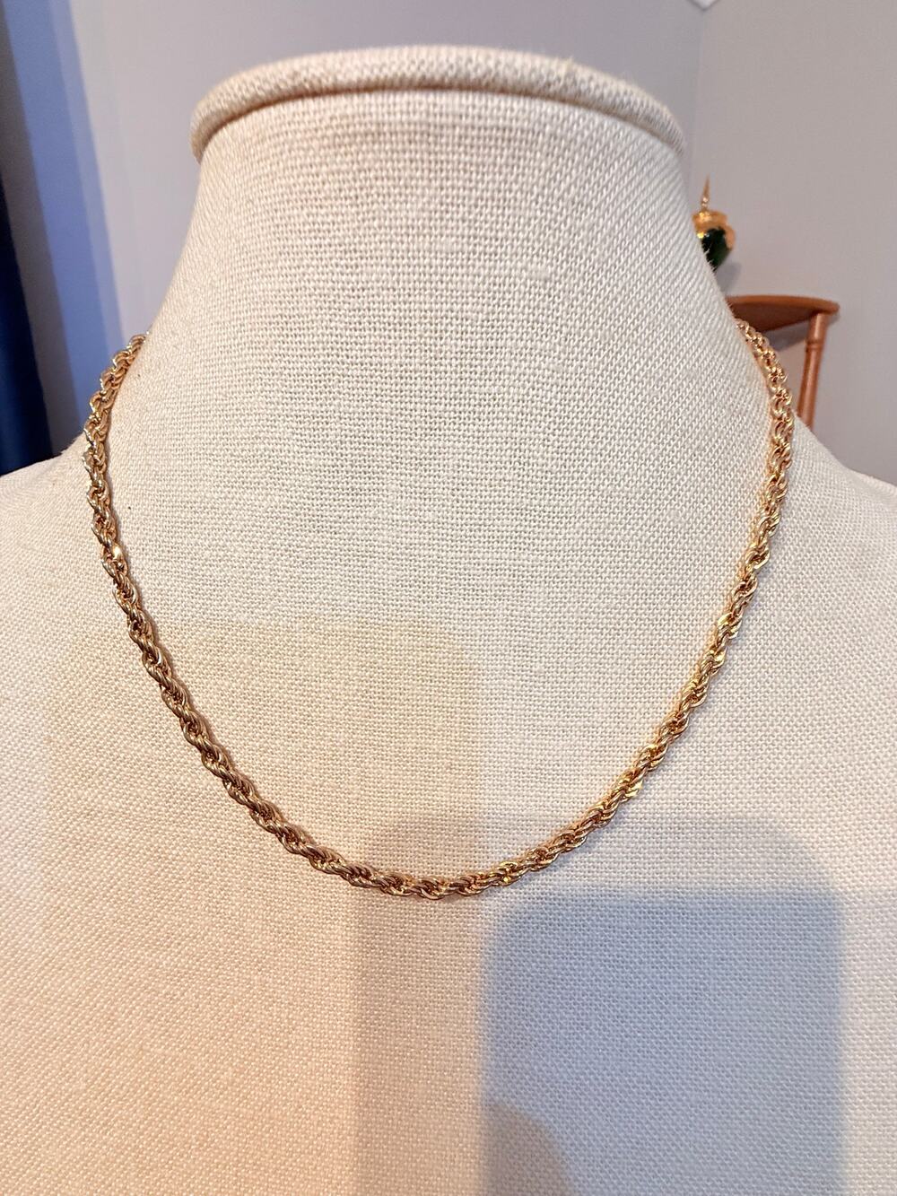 Vintage 18” Gold Tone Double Rope Chain Necklace